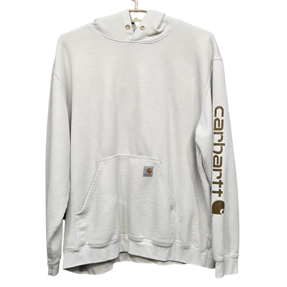 Carhartt Hoodie Men 2XL Loose Fit Midweight Spell Out‎ Logo Pullover Workwear